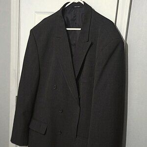 Vittorio St. Angelo Men Greenish Gray Double Breasted Blazer  50R